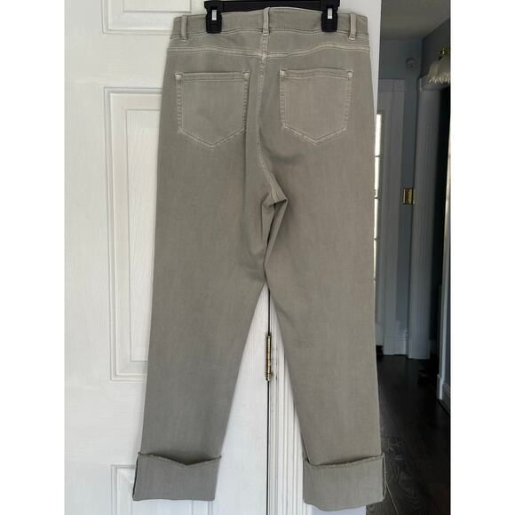 EUC J. Jill High Rise Cuffed Straight Leg Soft Light Green Sz 10 Jeans Neutral - Picture 3 of 6
